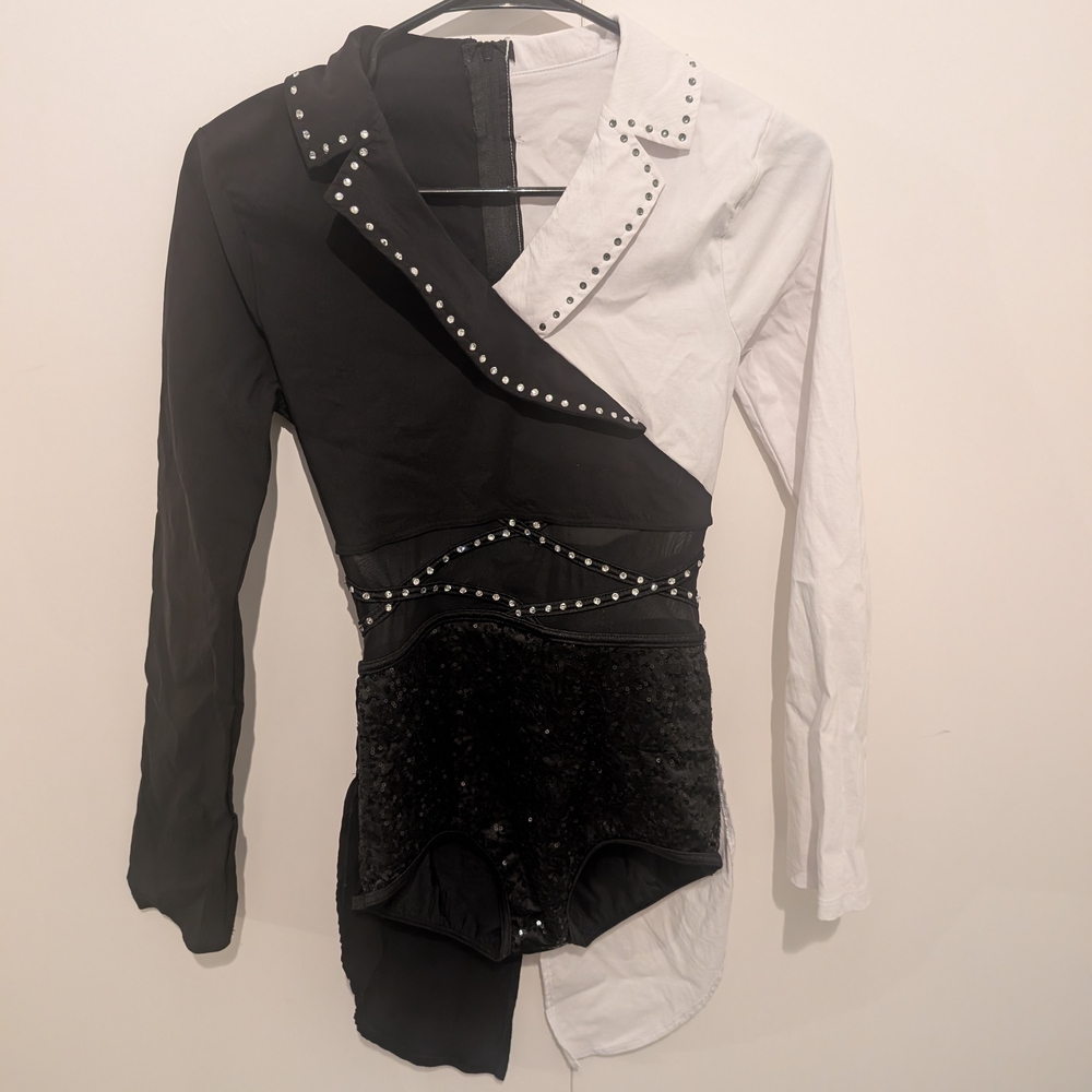 Weissman Black and White Studded Bodysuit